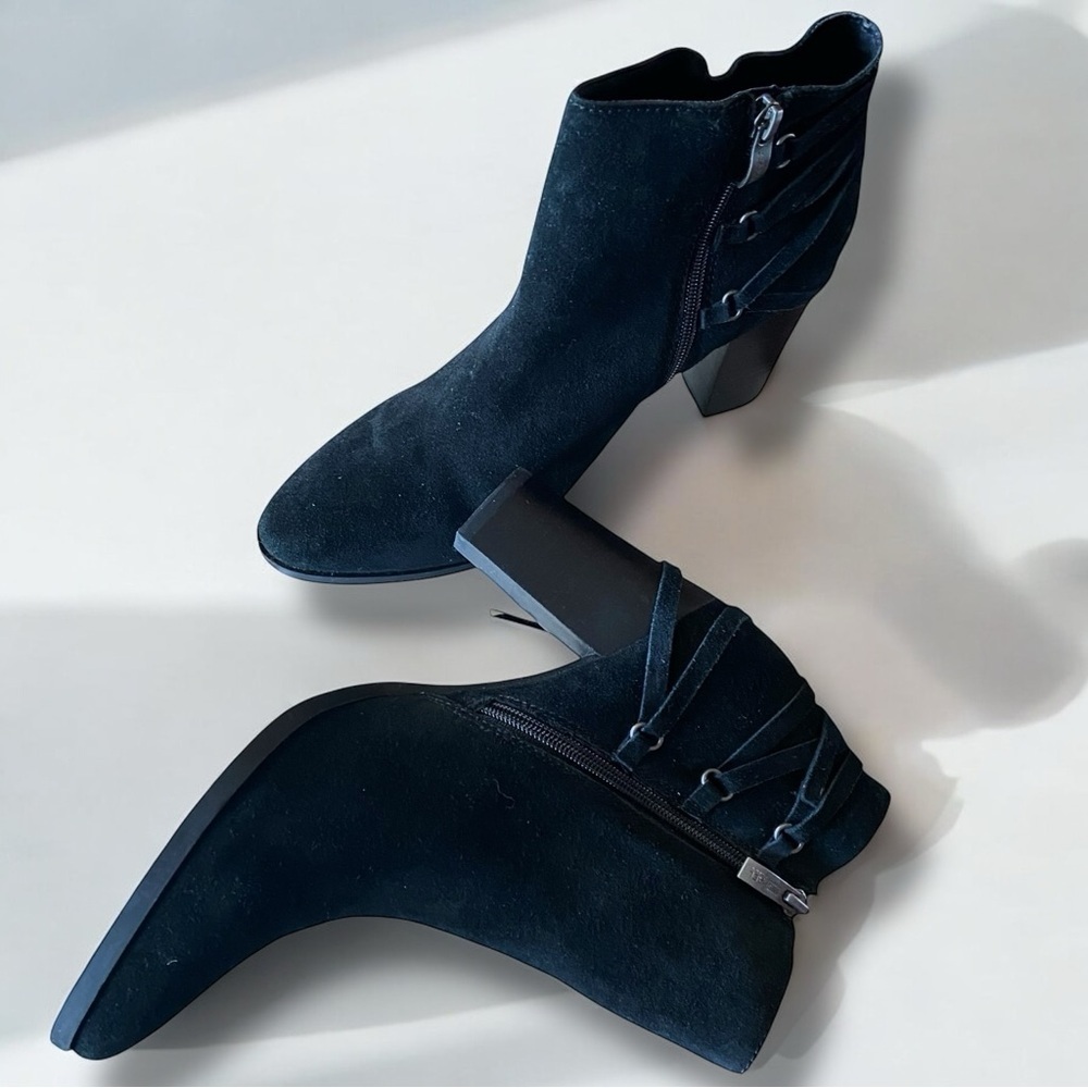 Michael by Michael‎ Shannon Womens Black Suede Pointed Toe Block Heel Boot